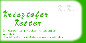 krisztofer ketter business card